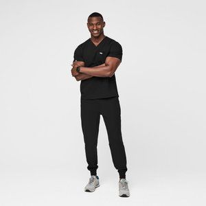 MENS FIGS LARGE Leon™ FIONX™ Scrub Top and MED SHORT Tansen™ Joggers in BLACK
